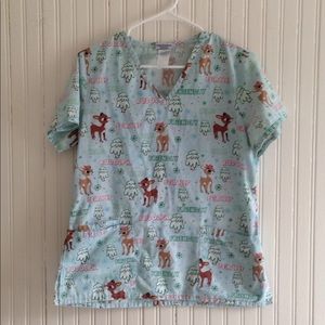 Rudolph Red Nosed Reindeer | Scrub Short Sleeve S